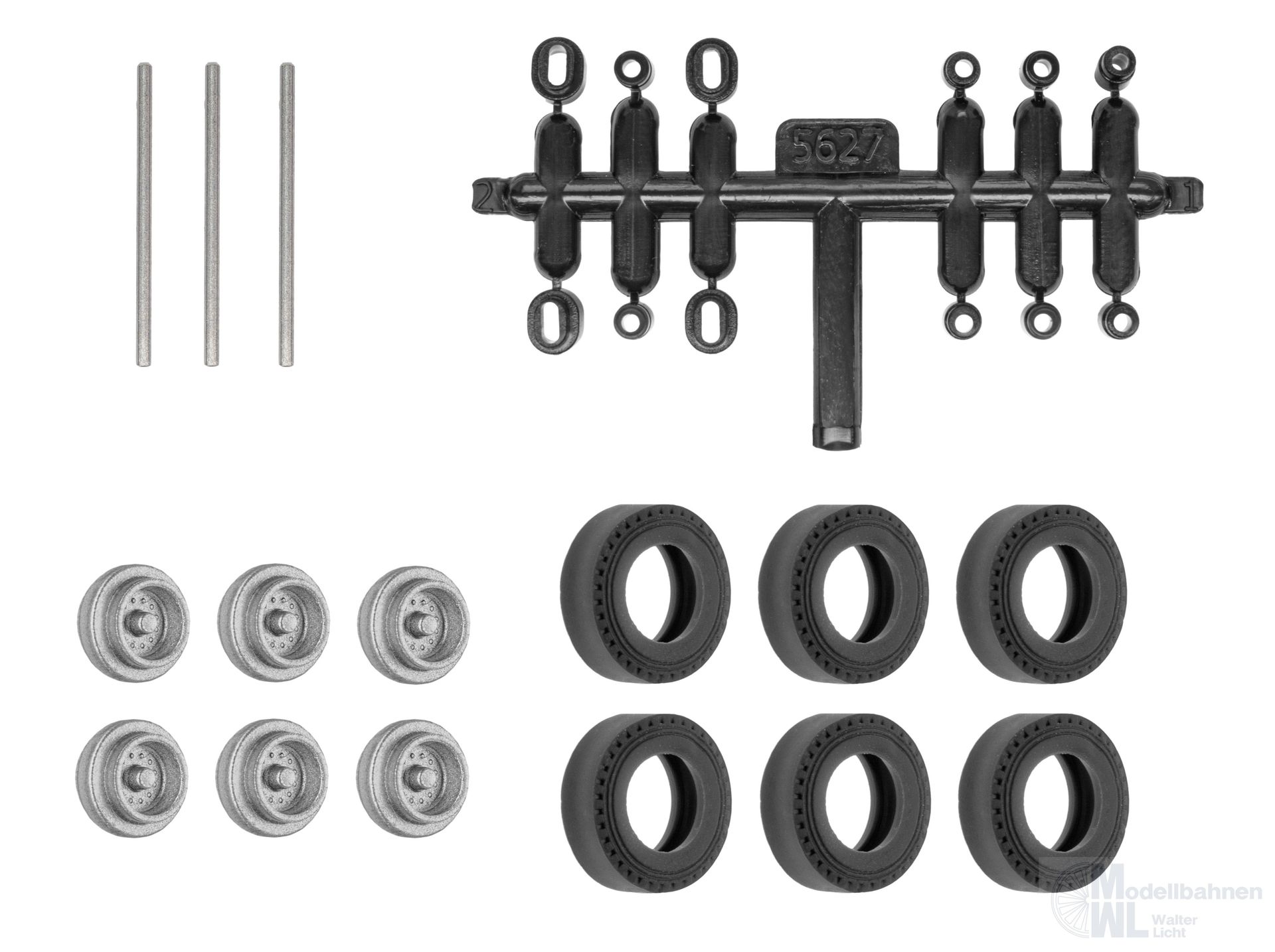 Viessmann 8438 - Nachrüst-Set Gummireifen für kibri Anhänger/Auflieger Einfachbereifung Ø 10,4mm