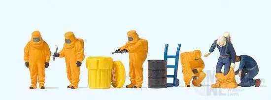 Preiser 10732 - Feuerwehrmänner im orangenen Vollschutzanzug H0 1:87