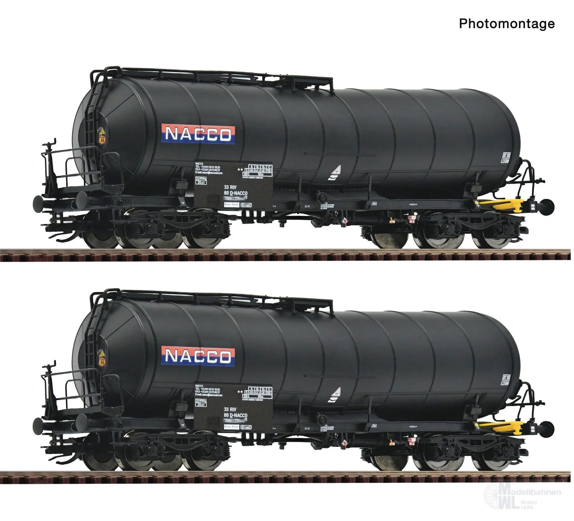 Roco 6680035 - Knickkesselwagen Set Nacco Ep.V/VI 2.tlg TT 1:120
