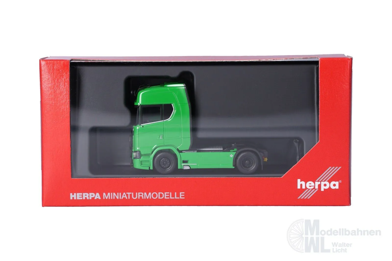 Herpa 310116-006 - Scania CS 20 Hochdach Zugmaschine mit Lampenbügel grün H0 1:87