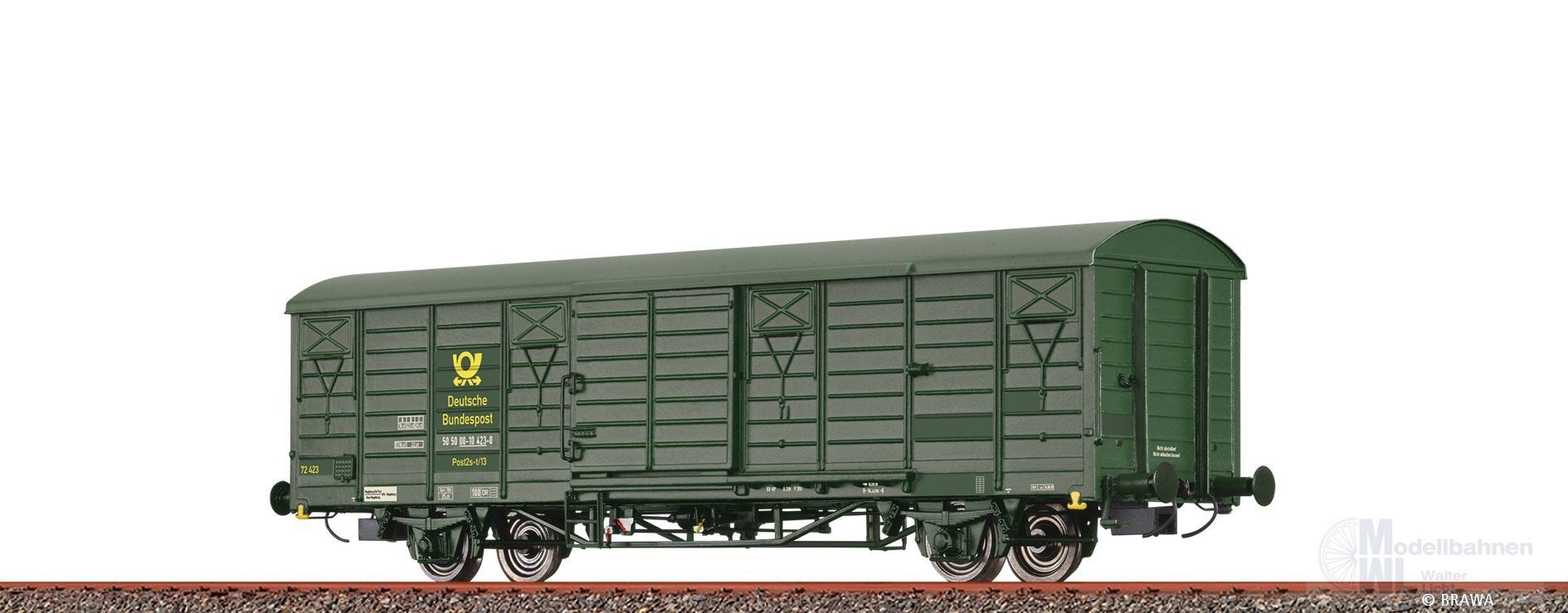 Brawa 49922 - Güterwagen gedeckt DR Ep.IV Post2s-t/13 Deutsche Post H0/GL