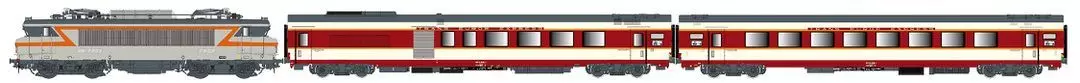LS Models 11504S - Personenzug  SNCF Ep.IV 3-tlg. BB7200 + 2x GC Wagen H0/WS Sound