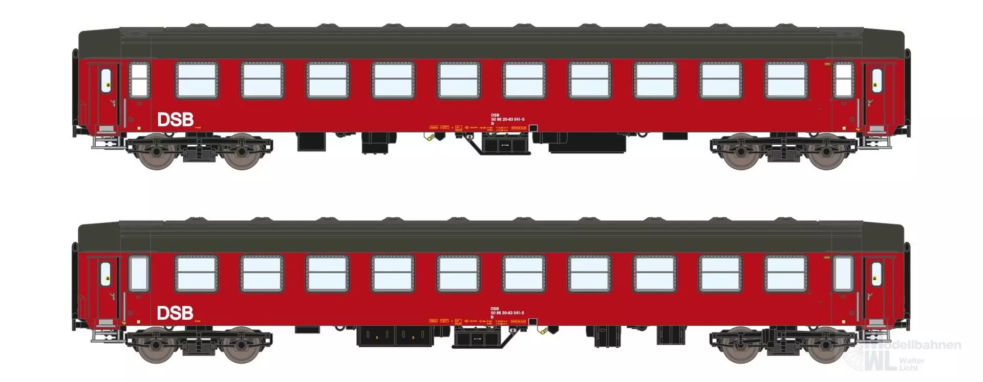 ASM 25002 - Personenwagen Set DSB Ep.IV UIC-Y B 2.tlg. N 1:160