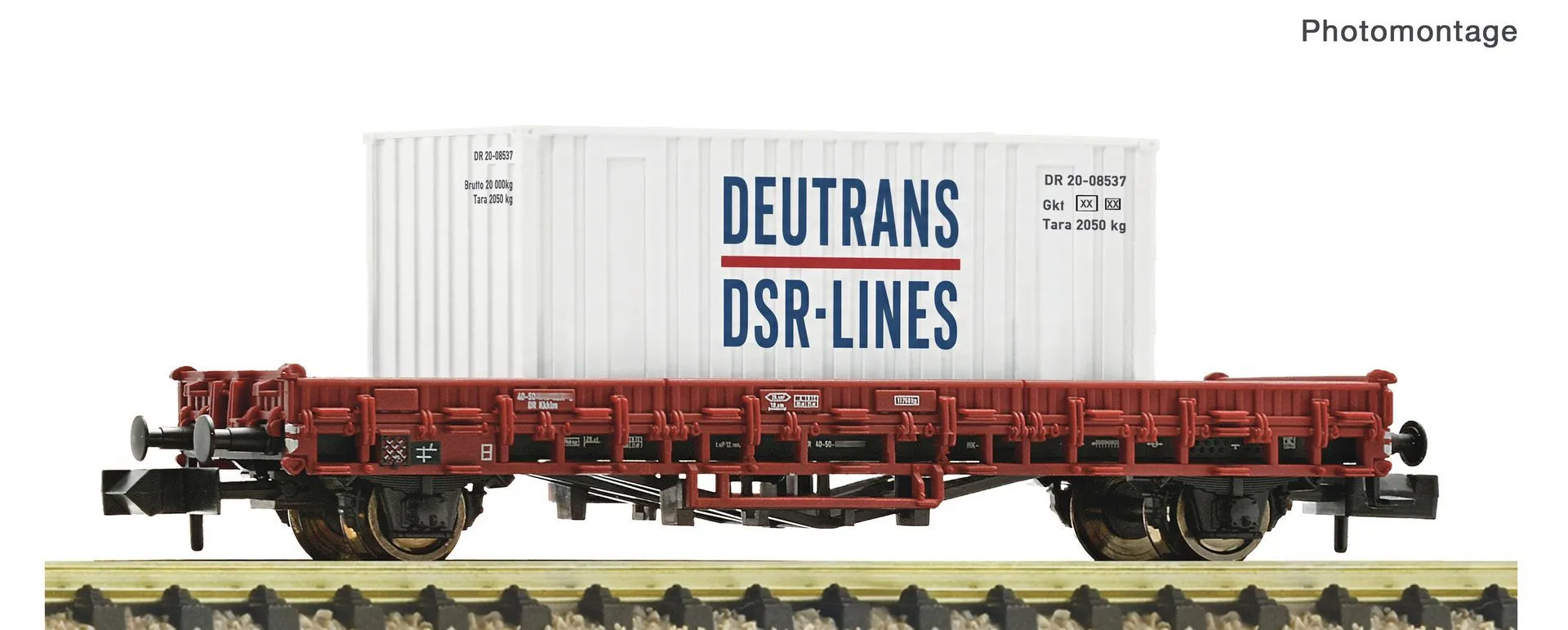 Fleischmann 6660220 - Rungenwagen DR Ep.IV Kklm mit Container N 1:160