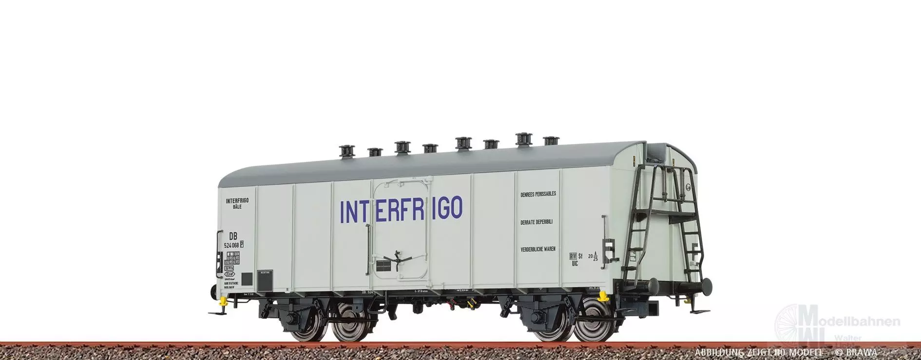 Brawa 67119 - Kühlwagen DB Ep.III UIS Standard 1 Interfrigo N 1:160