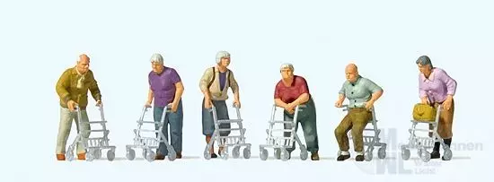 Preiser 10718 - Senioren mit Rollator H0 1:87