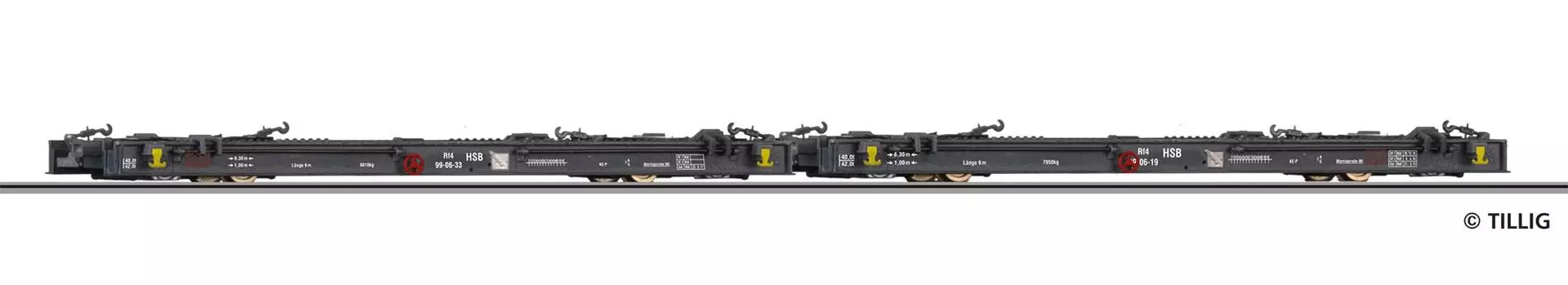 Tillig 05974 - Güterwagenset Rollwagen HSB Ep.V H0e