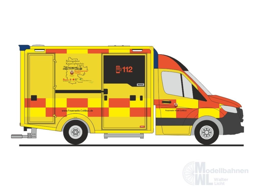 Rietze 76112 - Mercedes-Benz WAS RTW ´18 FW Cottbus H0 1:87
