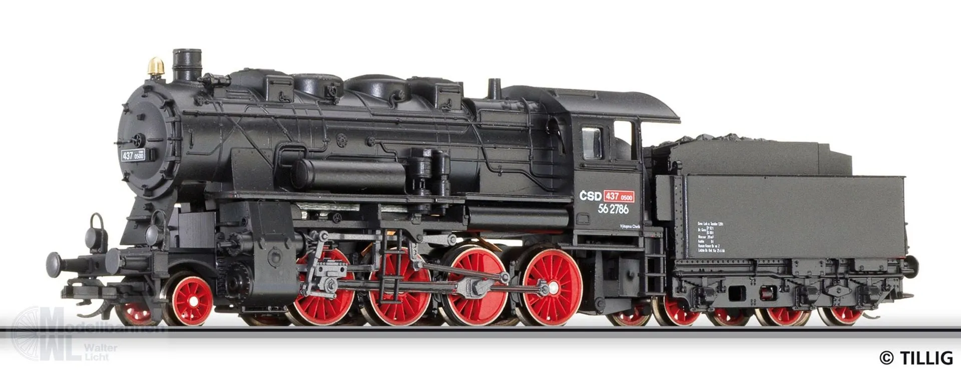 Tillig 502572 - Dampflok Reihe  437 0500 CSD Ep.III (ex. 02162) TT 1:120