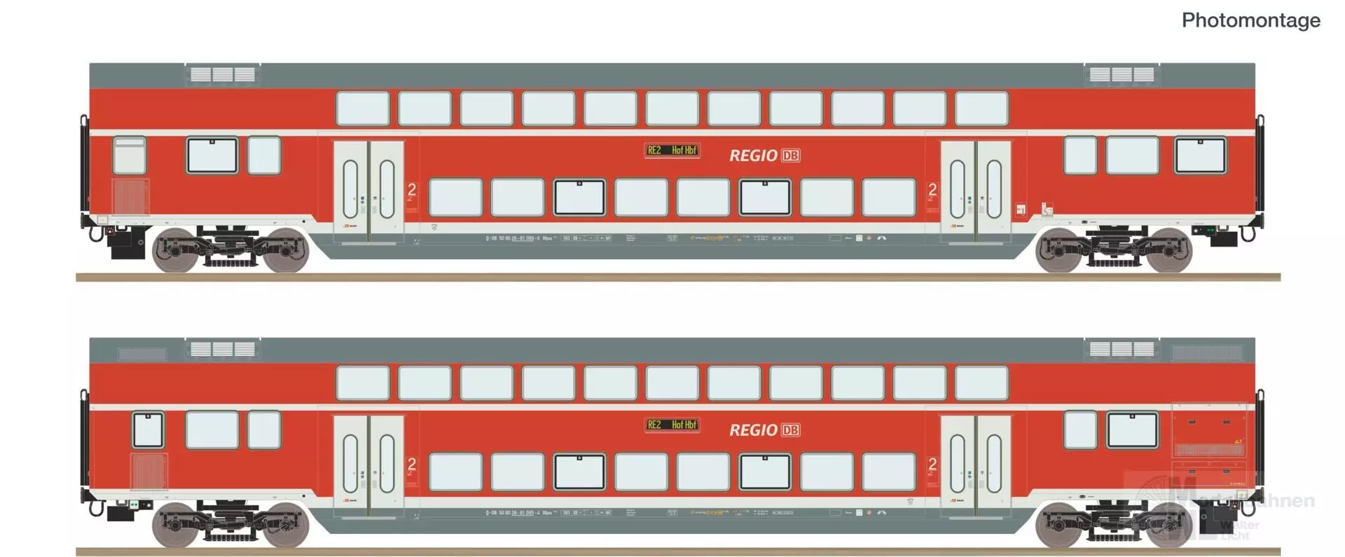 Roco 6200249 - Doppelstockwagen Set DB Ep.VI 2.tlg. H0/GL Digital