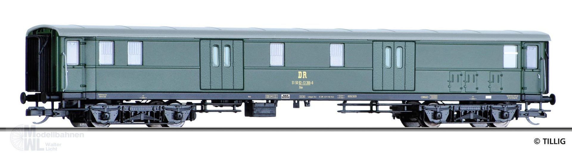 Tillig 13377 - Gepäckwagen DR Ep.IV Dge TT 1:120 Tillig 13377 - Gepäckwagen DR Ep.IV Dge TT 1:120