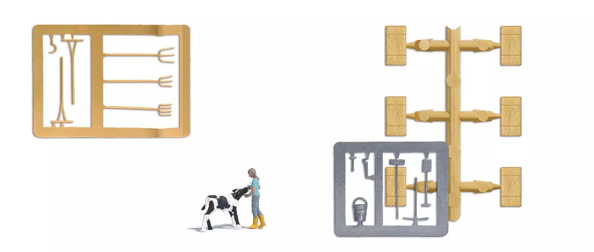 Busch 7932 - A-Set: Kälberfütterung H0 1:87