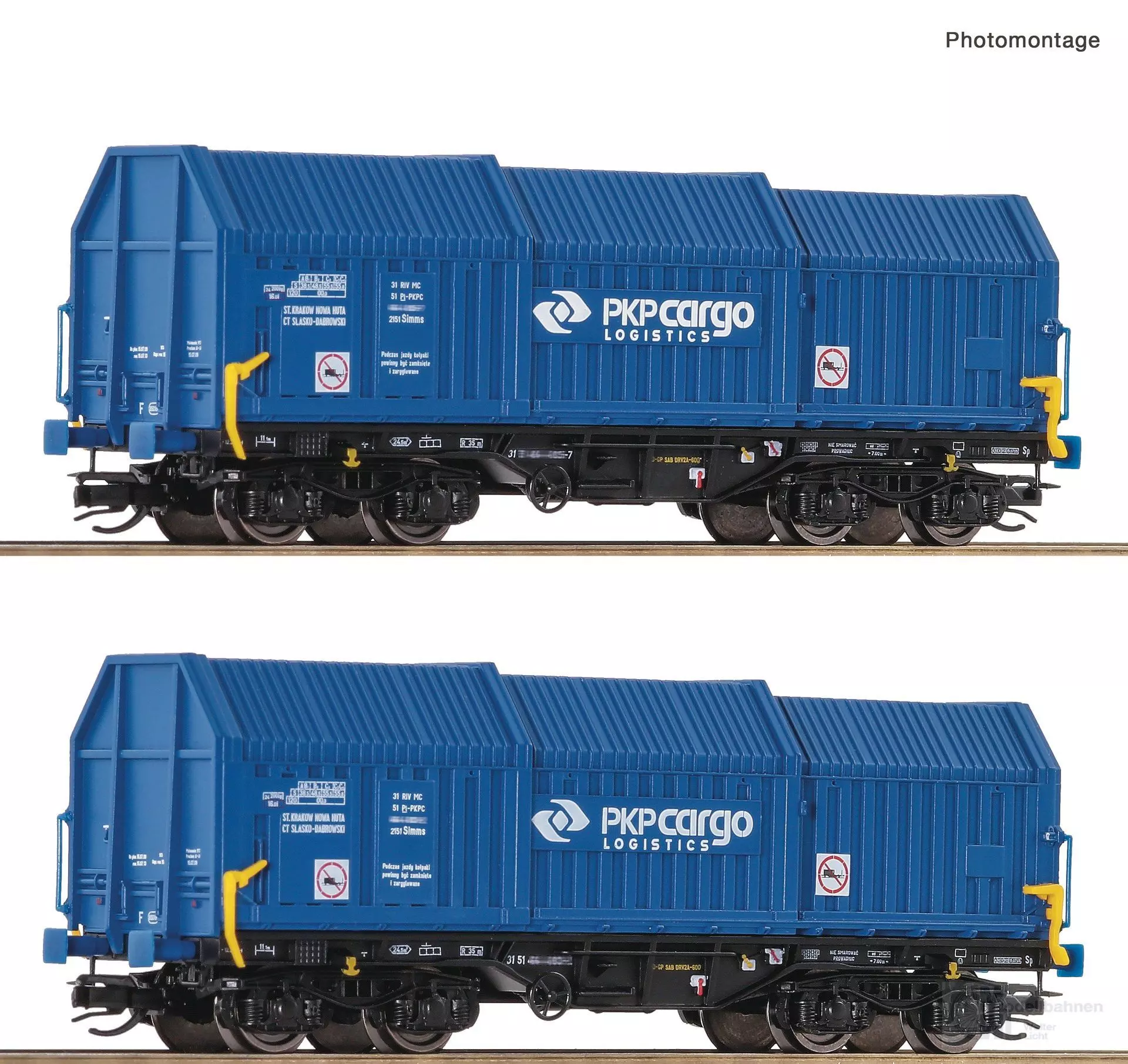 Roco 6680008 - Teleskophaubenwagen Set PKP Ep.VI 2.tlg. TT 1:120
