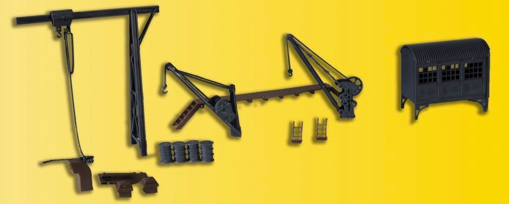 Kibri 38101 - Deko-Set Kran- und Flaschenzug H0 1:87