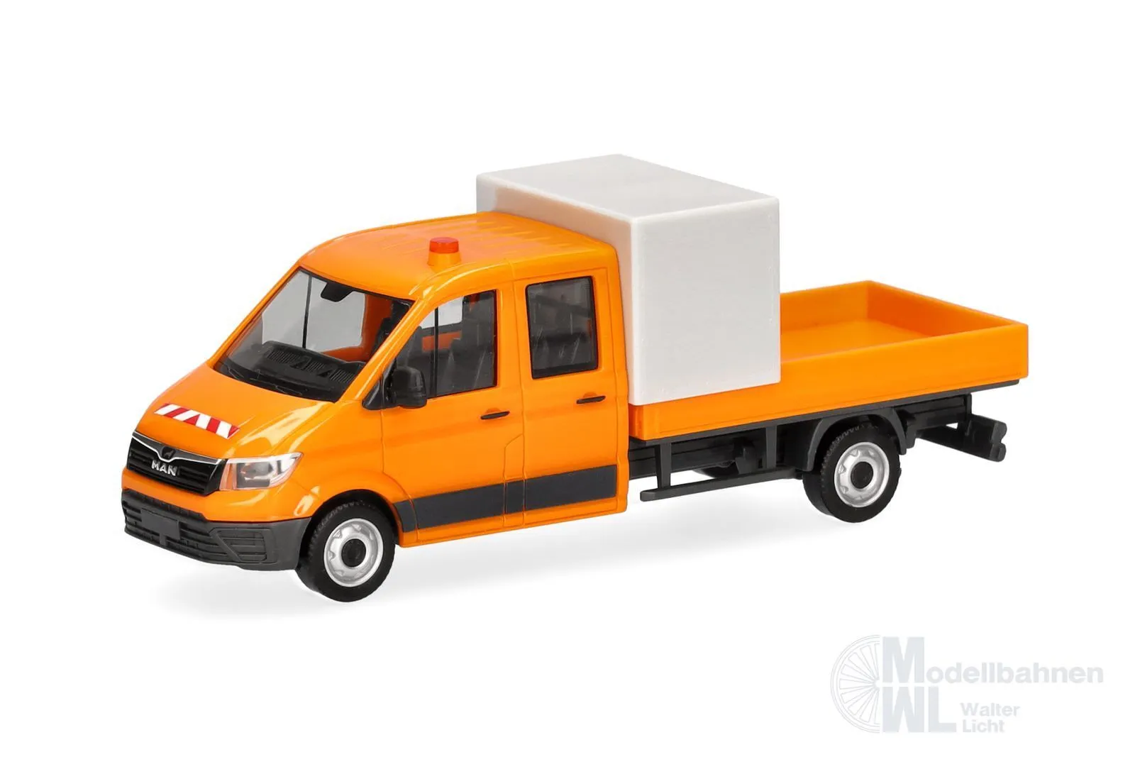 Herpa 099141 - MAN TGE DoKa mit Pritsche und Halbplane H0 1:87