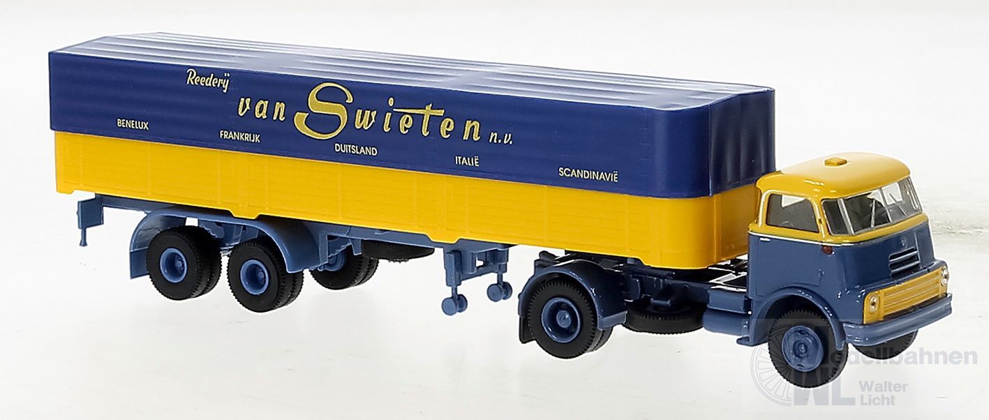 Brekina 85238 - DAF Do 2000 Pritsche/Plane-Sattelzug van Swieten H0 1:87 Brekina 85238 - DAF Do 2000 Pritsche/Plane-Sattelzug van Swieten H0 1:87