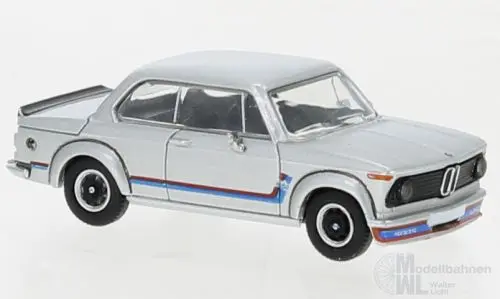 PCX-Models 870441 - BMW 2002 turbo silber/Dekor 1973 H0 1:87