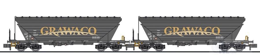 Liliput 260224 - Getreidetransportwagen Set GRAWACO Niederlande Ep.VI Uagpps 2.tlg. N 1:16