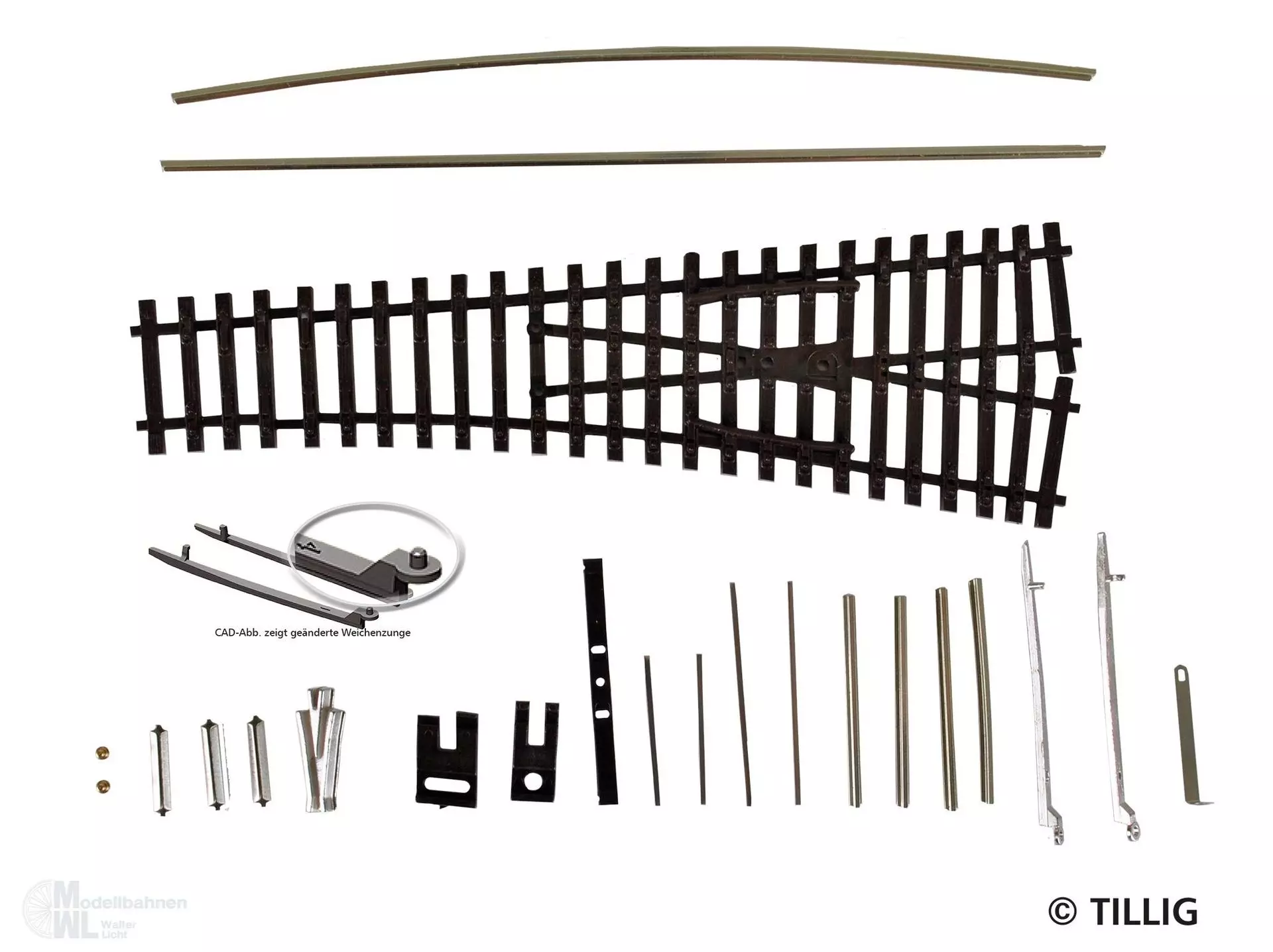 Tillig 83435 - EW1 Bausatz rechts 15° -ÜBERARBEITUNG- TT 1:120