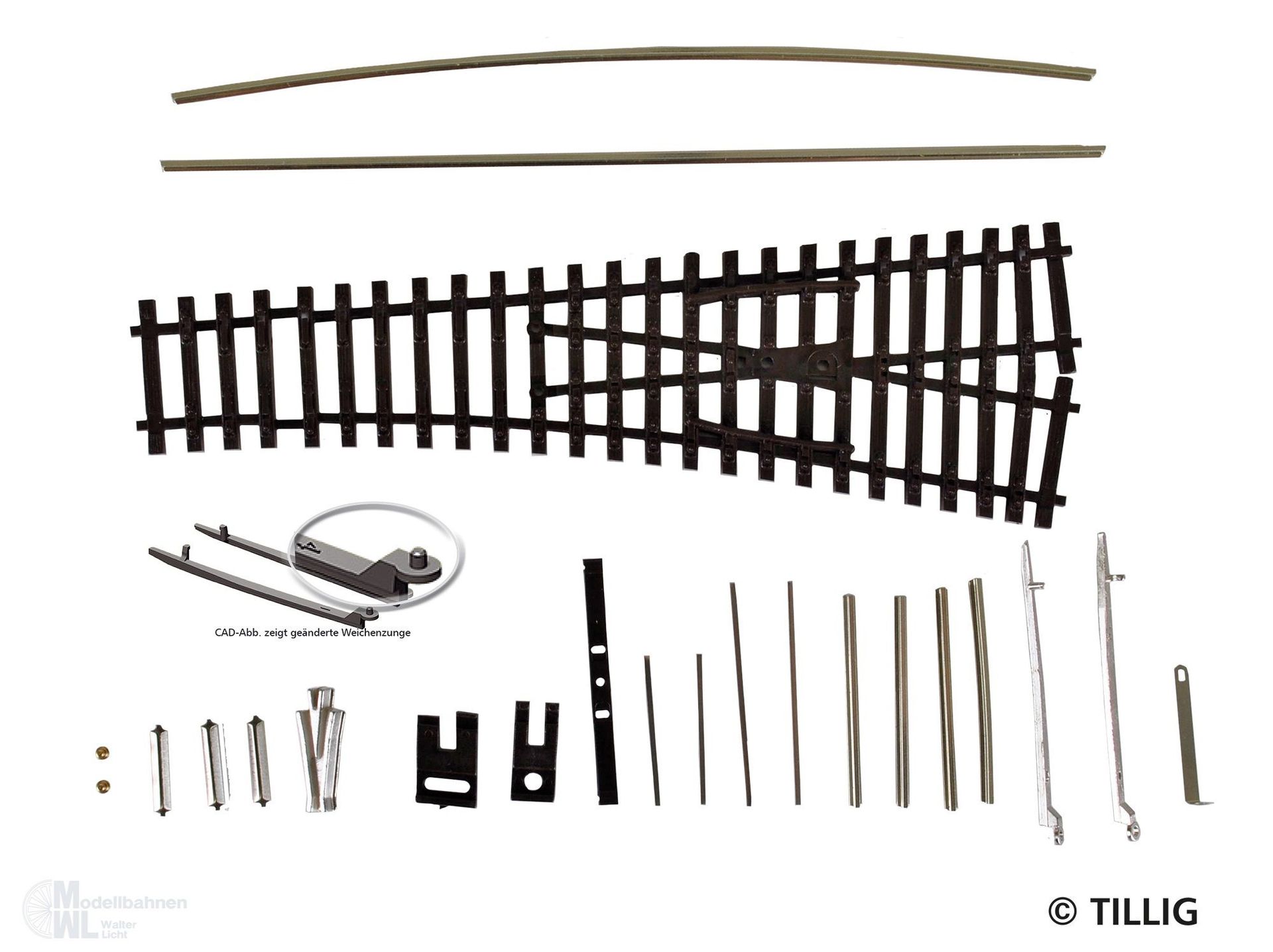 Tillig 83435 - EW1 Bausatz rechts 15° -ÜBERARBEITUNG- TT 1:120