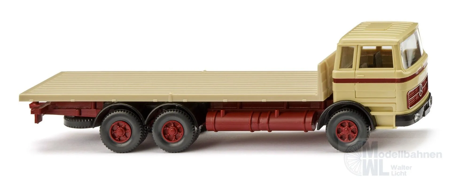 Wiking 044704 - Mercedes-Benz Flachpritschen LKW grünbeige H0 1:87