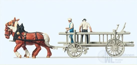 Preiser 30436 - Leiterwagen. Fertigmodell H0 1:87