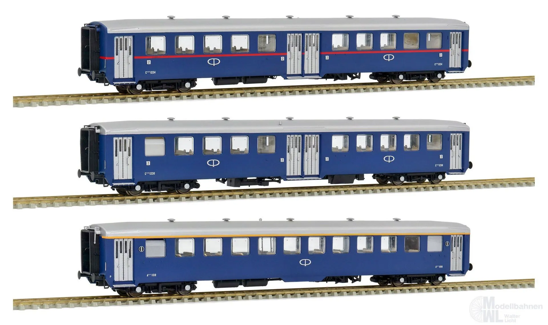 Sudexpress S1103 - Personenwagen Set CP Ep.IV 3.tlg. blau H0/GL