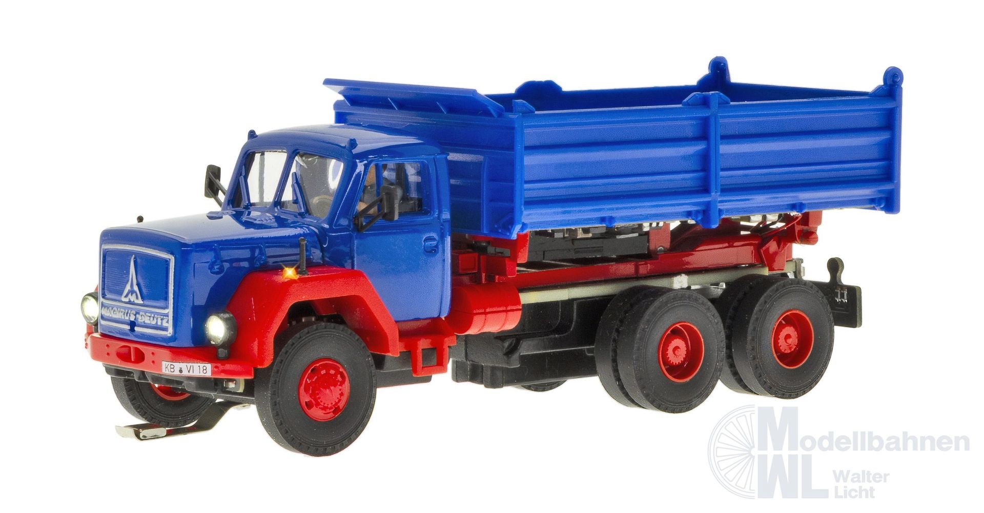 Viessmann 8602 - MAGIRUS DEUTZ 3-achs Eckhauber Kipper motorische Kippfunktion H0 1:87