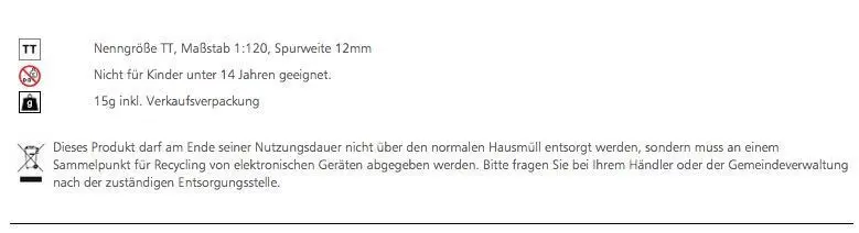 Tillig 83534 - Handantrieb Modellgleis links TT 1:120