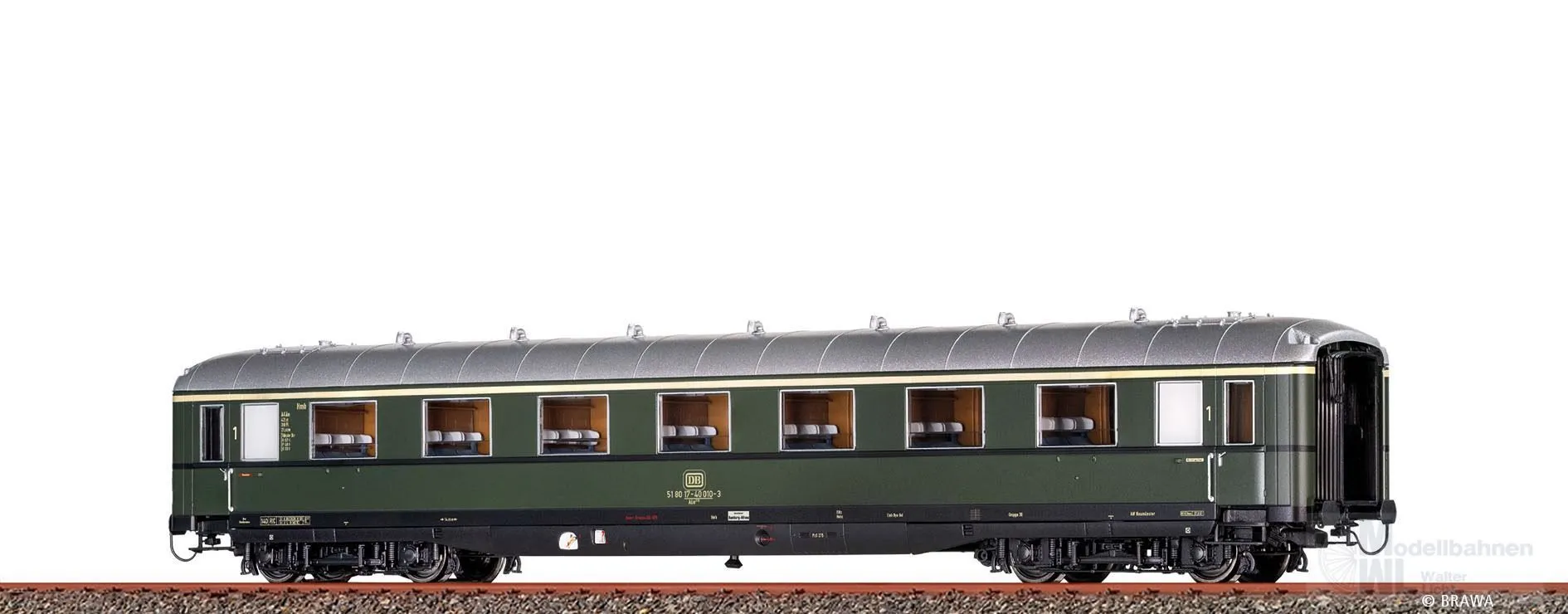 Brawa 58316 - Personenwagen DB Ep.III/IV Aüe310 H0/GL Innenbeleuchtung