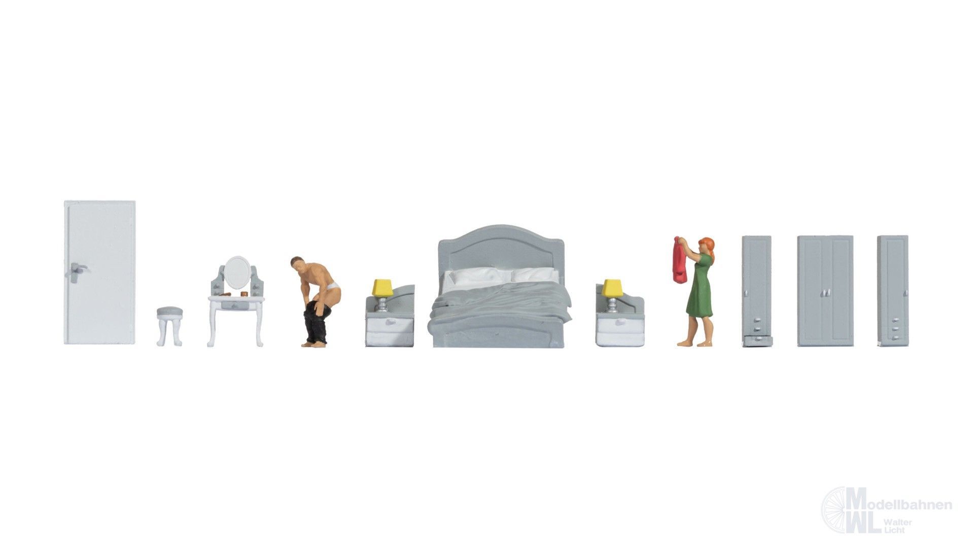 Noch 16287 - Figuren-Themenwelt Schlafzimmer H0 1:87