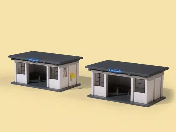 Auhagen 11419 - 2 Buswartehäuschen H0 1:87