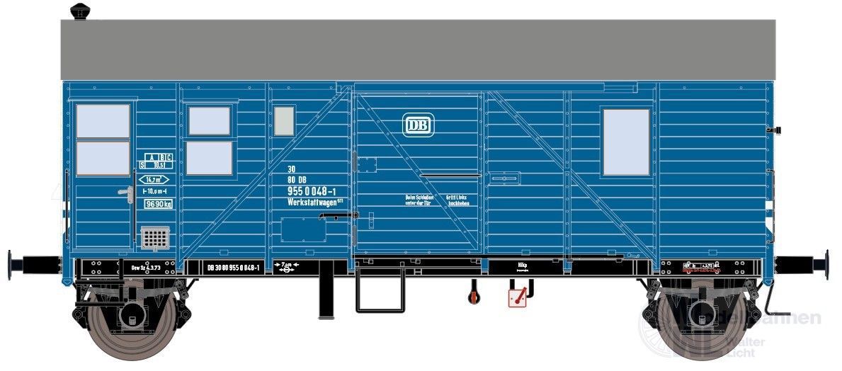 Exact Train 23639 - Werkstattwagen DB Ep.IV Bremen blau Ex Pwgs H0/GL Exact Train 23639 - Werkstattwagen DB Ep.IV Bremen blau Ex Pwgs H0/GL