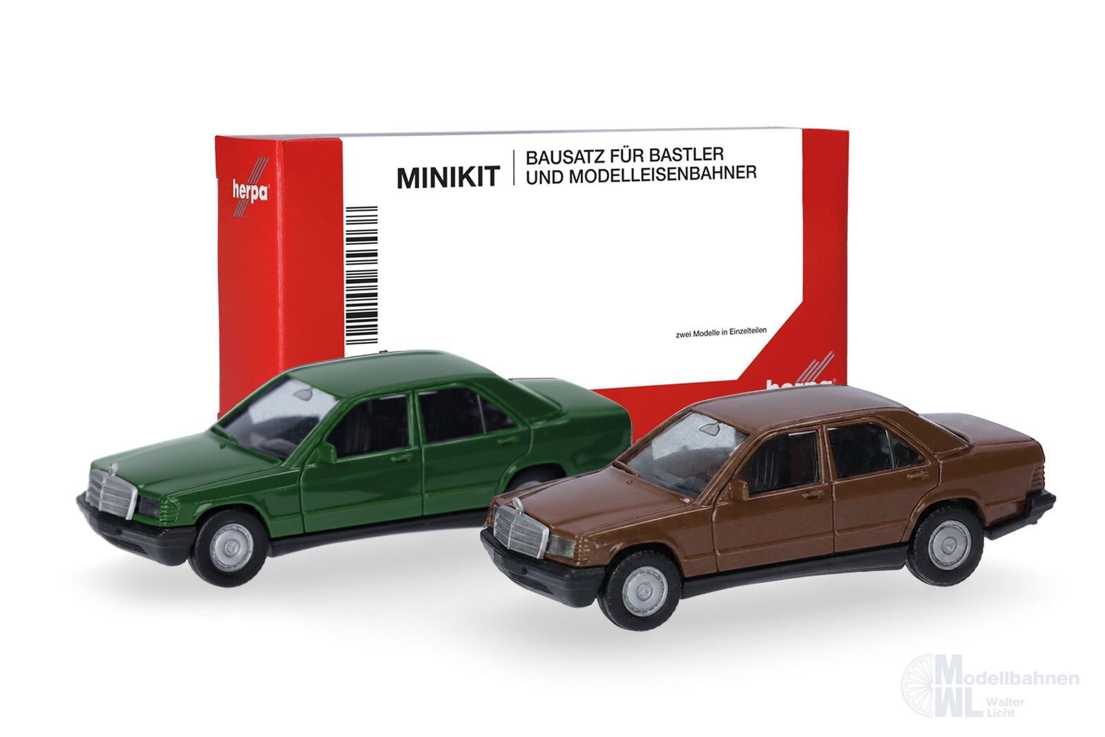 Herpa 012409-010 - MiKi Mercedes-Benz 190 achatgrün/maronbraun H0 1:87