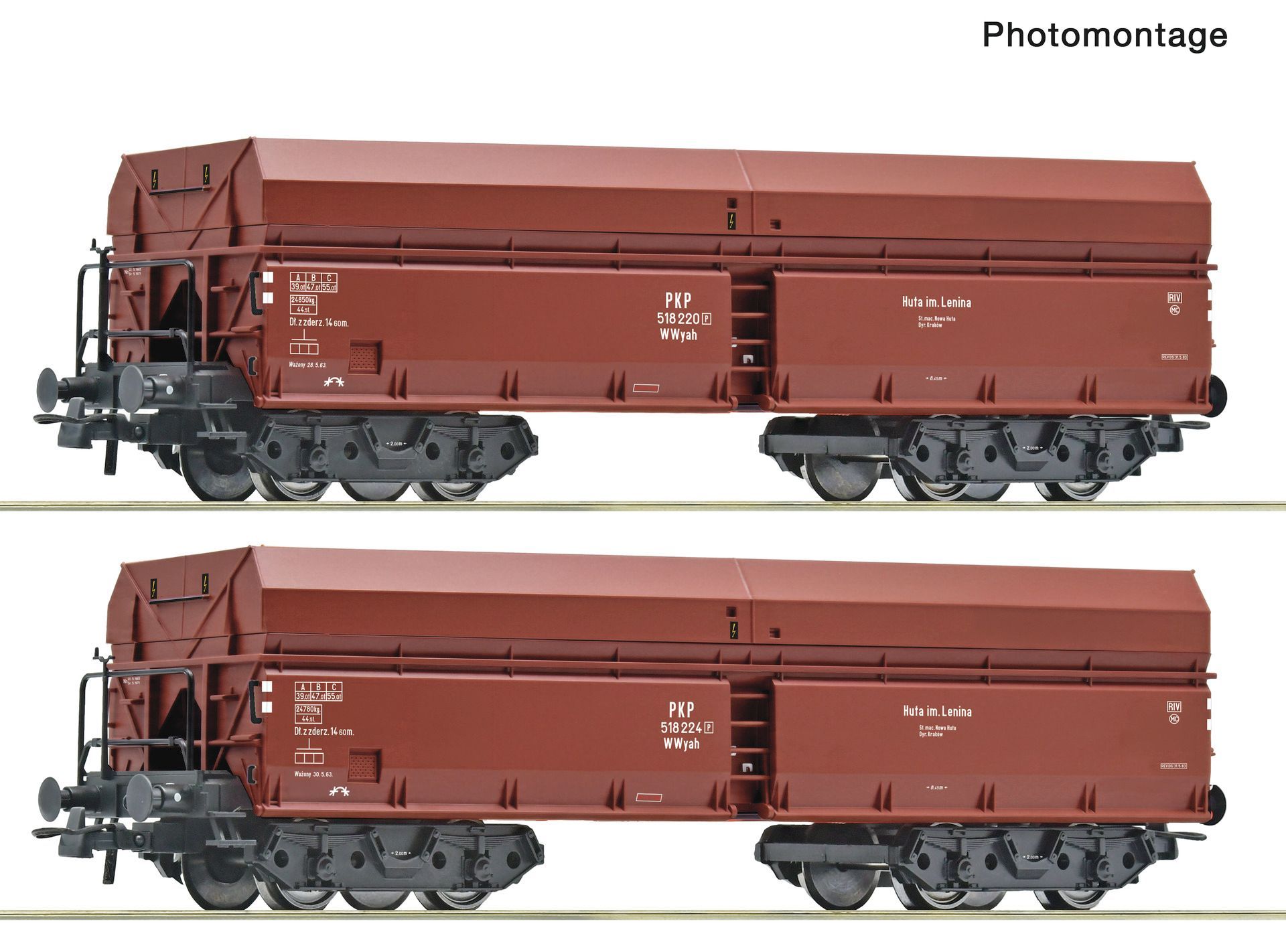 Roco 6600469 - 2er Set Selbstentladewagen Wwyah PKP