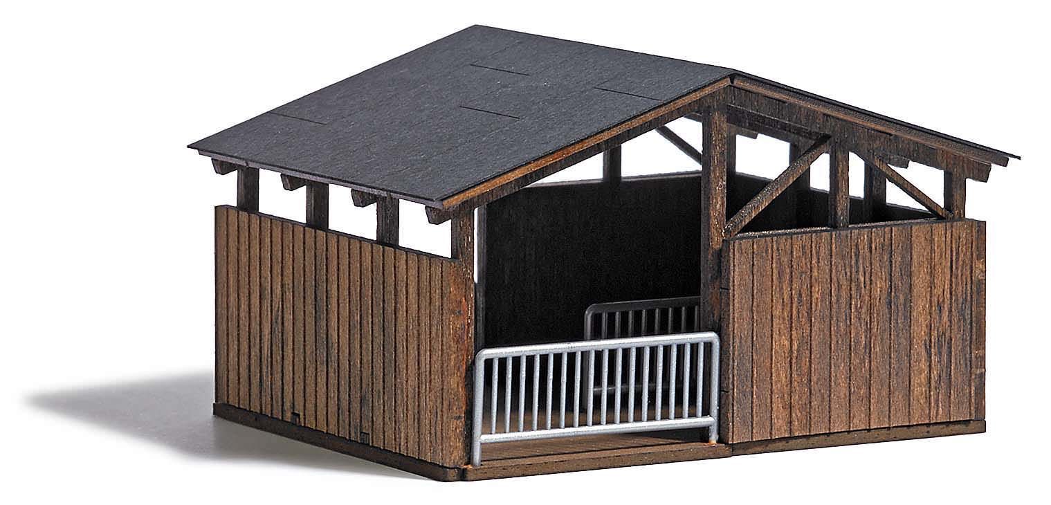 Busch 1584 - Offenstall H0 1:87 Busch 1584 - Offenstall H0 1:87