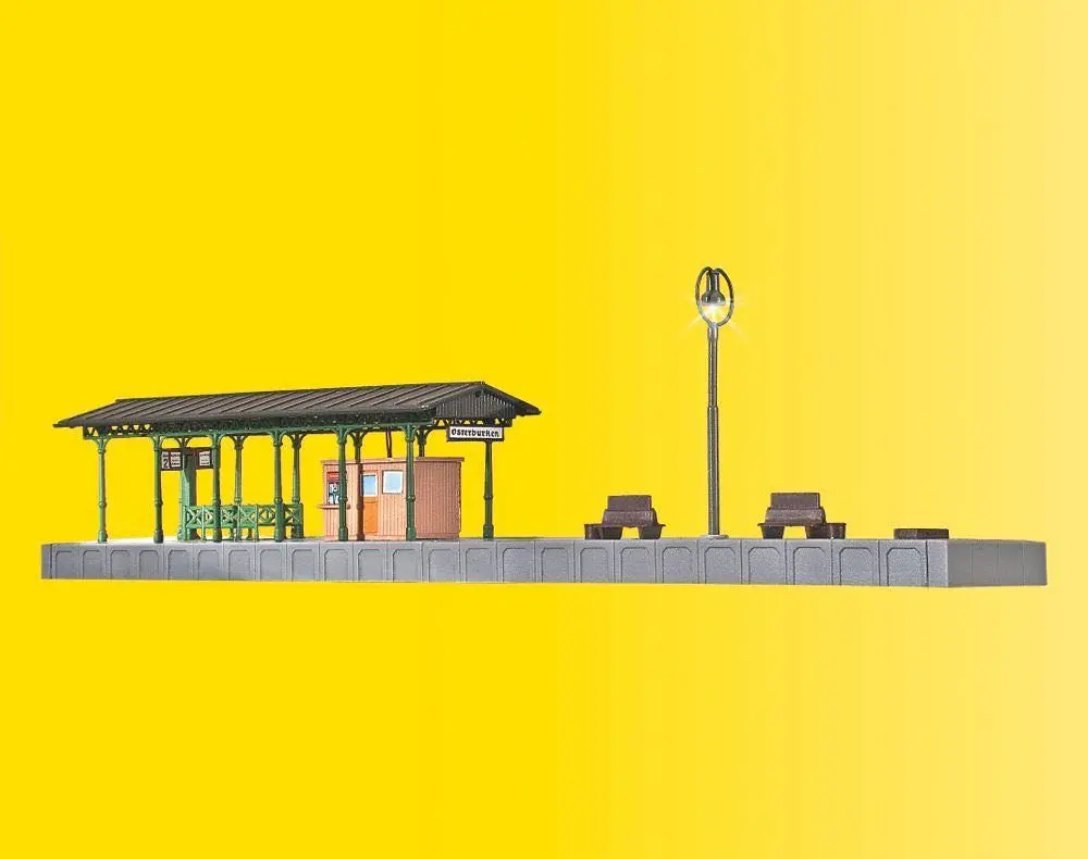 Kibri 37754 - Bahnsteig mit LED-Beleuchtung Funktionsbausatz N 1:160