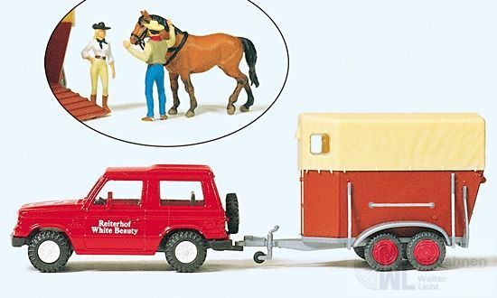 Preiser 33243 - Mitsubishi Pajero Reiterhof H0 1:87 Preiser 33243 - Mitsubishi Pajero Reiterhof H0 1:87