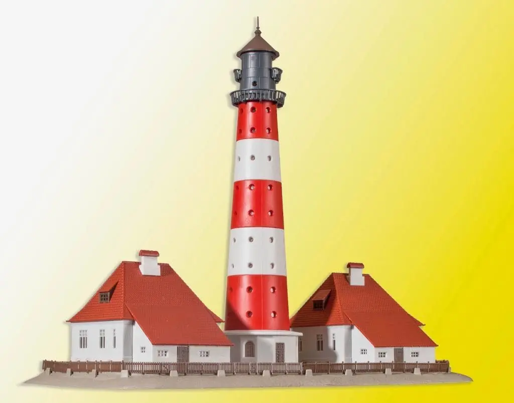 Kibri 37300 - Leuchtturm Westerheversand mit 2 Nebengebäuden Funktionsbausatz N 1:160