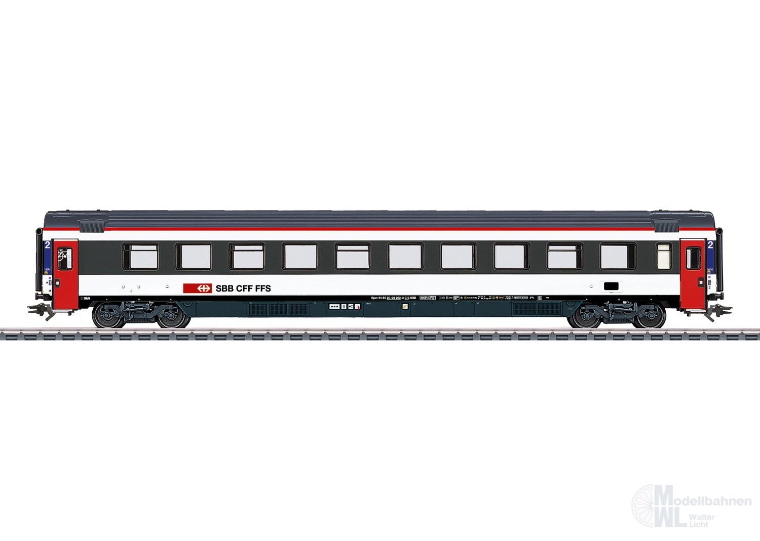 Märklin 43674 - EuroCity Schnellzugwagen SBB Ep.VI 2.Kl. H0/WS