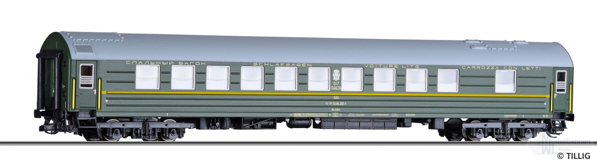 Tillig 16711 - Weitstreckenschlafwagen SZD Ep.IV WLABm TT 1:120