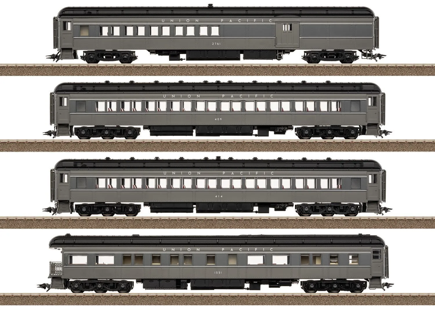 Trix 23729 - MHI US-Heavyweight Personenwagen Set UP Ep.III 4.tlg. H0/GL