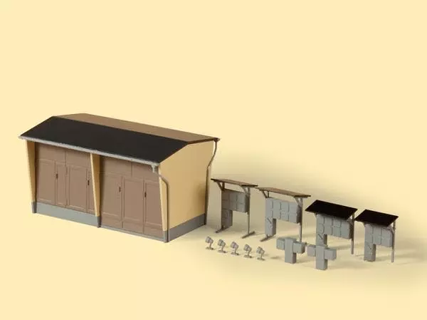 Auhagen 11427 - Trafostation mit Zubehör H0 1:87