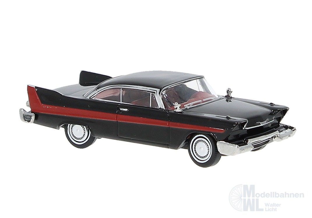 Brekina 19682 - Plymouth Fury schwarz/rot H0 1:87