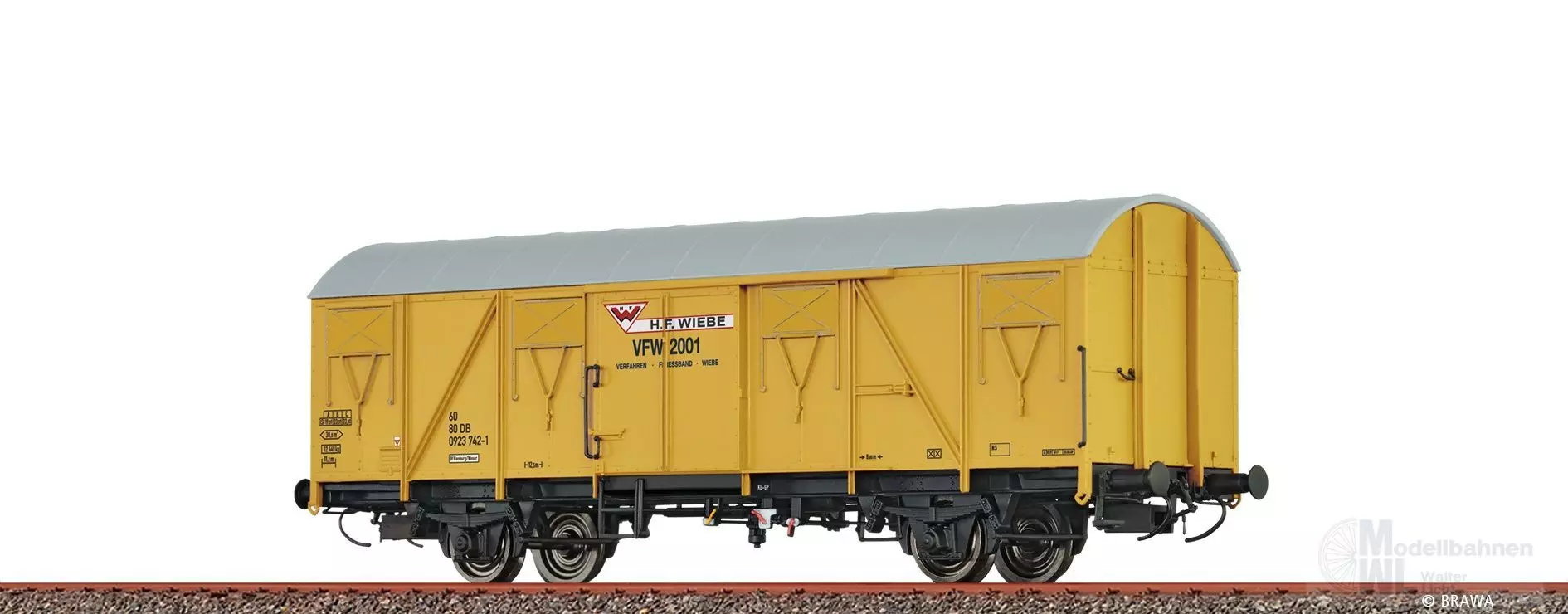 Brawa 50908 - Güterwagen ged. Wiebe Ep.VI gos245 H0/GL