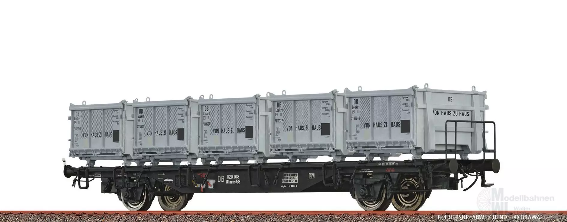 Brawa 49138 - Behältertragwagen DB Ep.IV Eoskrt022 H0/GL