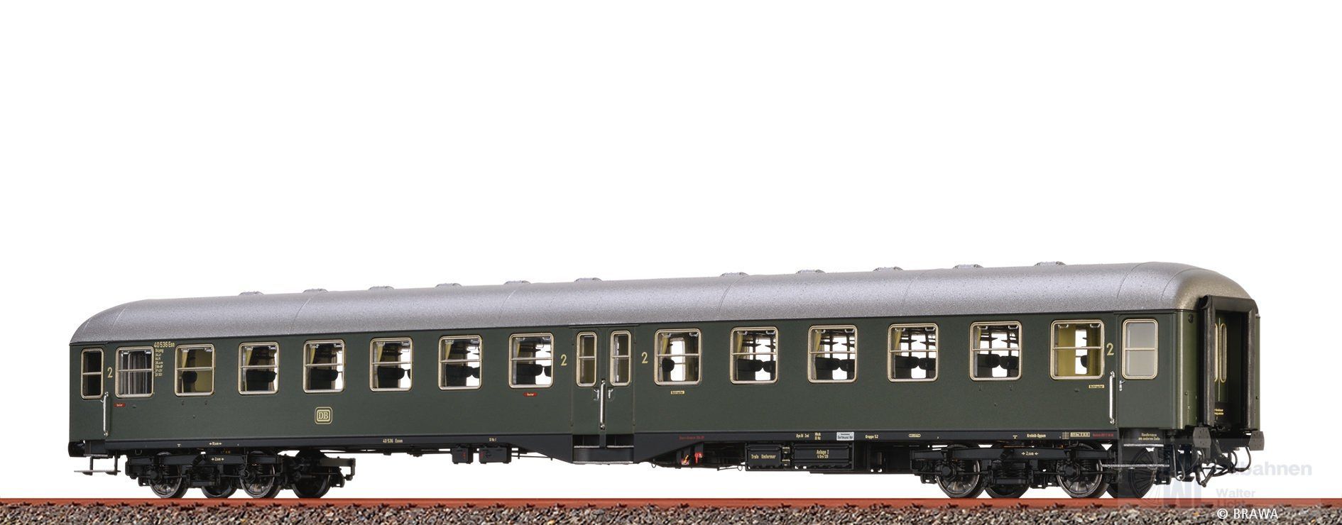 Brawa 58013 - Mitteleinstiegswagen DB Ep.III 2.Kl. H0/GL Innenbeleuchtung