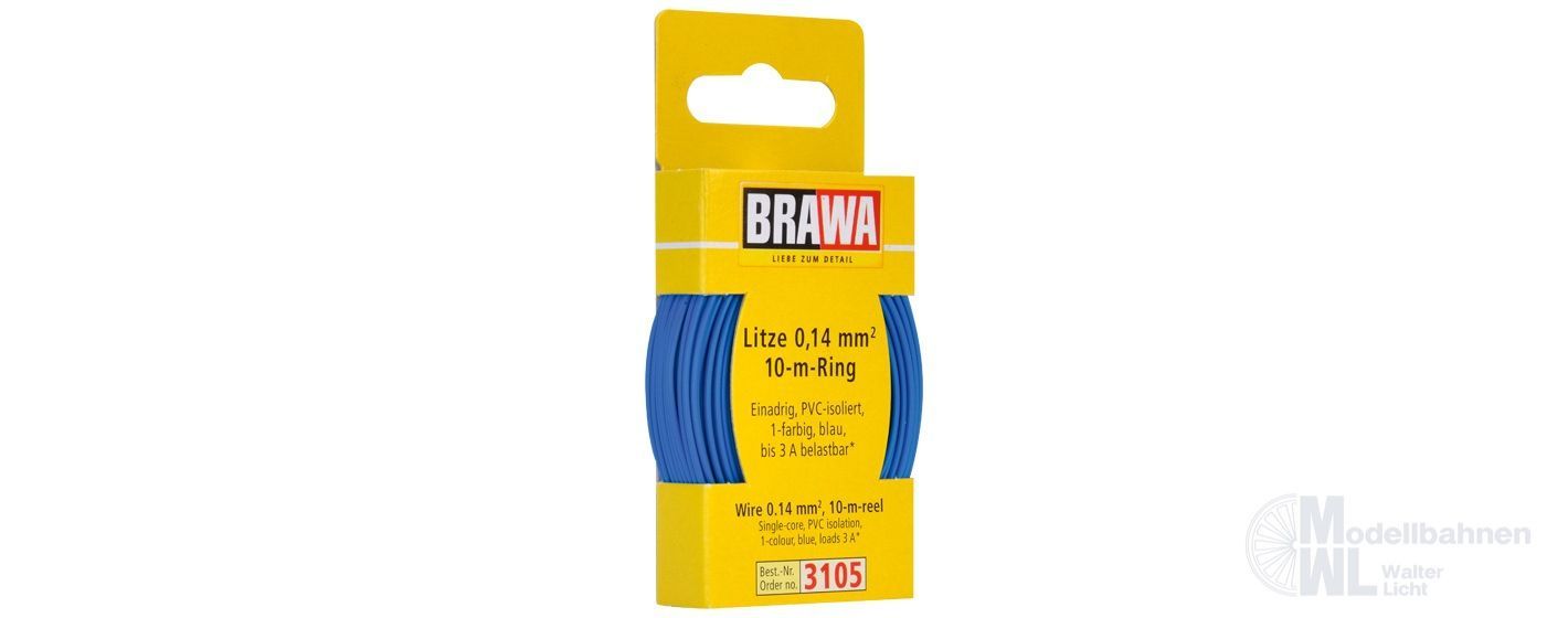 Brawa 3105 - Litze blau 10 Meter