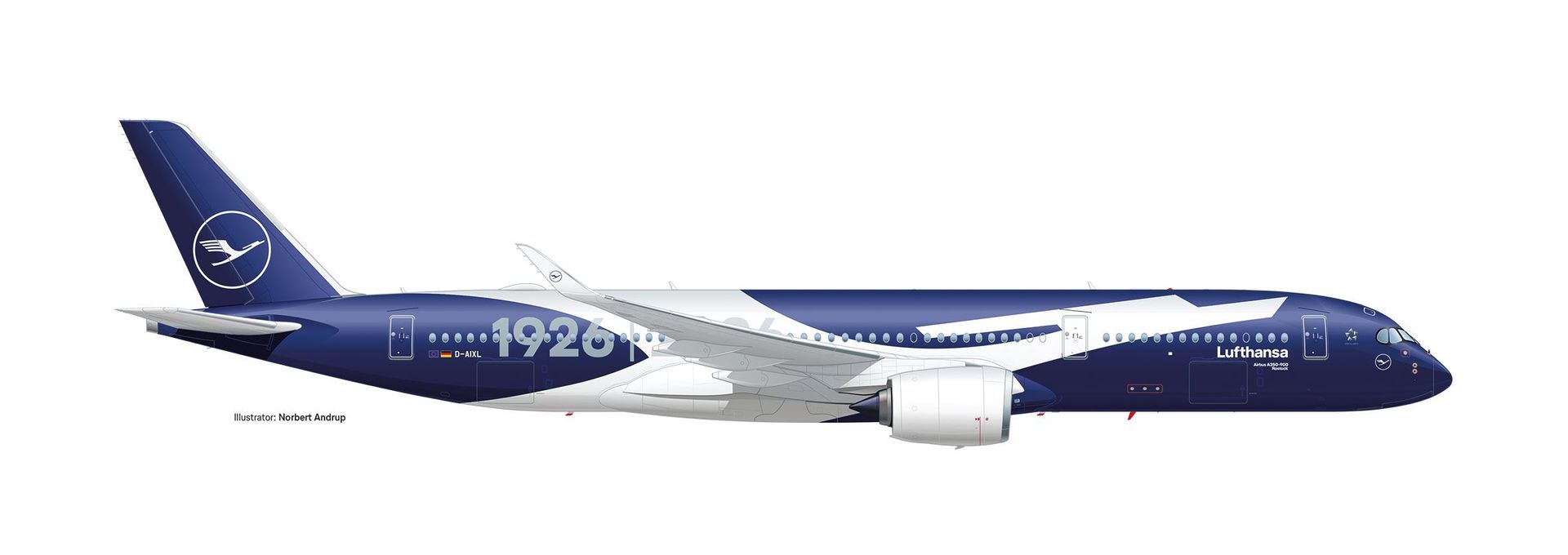 Herpa 539012 - Airbus A350-900 Lufthansa 100 Jahre 1:500