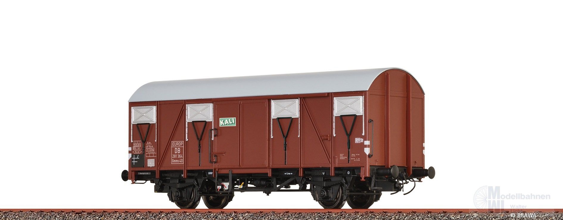 Brawa 50153 - Güterwagen ged. DB Ep.III Gmms 40 Kali H0/GL Brawa 50153 - Güterwagen ged. DB Ep.III Gmms 40 Kali H0/GL